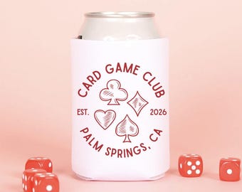 Card Suits Personalized Can Coolers - Custom Drink Sleeves - Las Vegas Party Favors