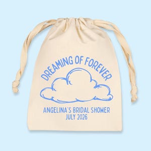 Dreaming of Forever Personalized Drawstring Bag: Custom Cloud Party Favor