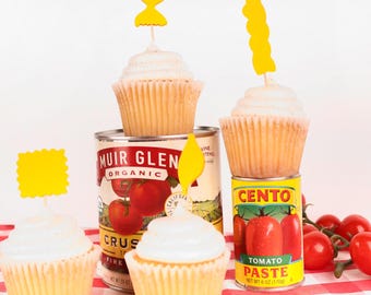 Pasta Cupcake Topper - Italian Pasta toothpicks - Pack of 8
