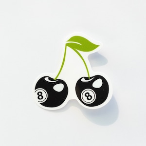 8 Ball Cherry Sticker -Stickers-Pool Ball sticker-Billiards accessories- 8 ball sticker - Realistic Pool ball- gift for her -pool ball gifts