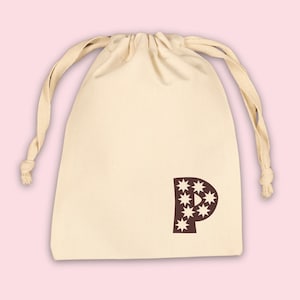 Star Font Initial Personalized Drawstring Bag: Disco Party Favor Kit