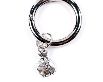 Petit sac d'argent porte-clés - breloque butin cow-boy - breloque de sac à main-accessoires cow-boy-porte-clé cow-boy-occidental-cadeaux pour lui-voleur de banque