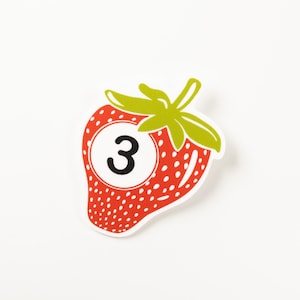 Pool Ball 3 Strawberry Sticker-Stickers-Pool Ball sticker-Billiards accessories-8 ball sticker- Billiards 3 Ball-Number 3 ball-pool gifts
