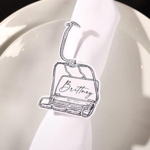 Ski Lift Place Cards: Winter Wedding, Apres Ski Party Decor