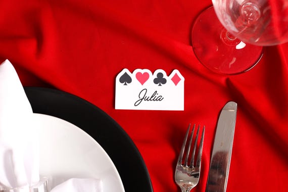 Personalized Card Suits Place Cards: Wedding, Dinner, Party Name Tags