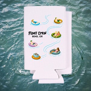 Float Crew Can Coolers - River Rat Tubbing Drink Sleeves - Custom Party Supply