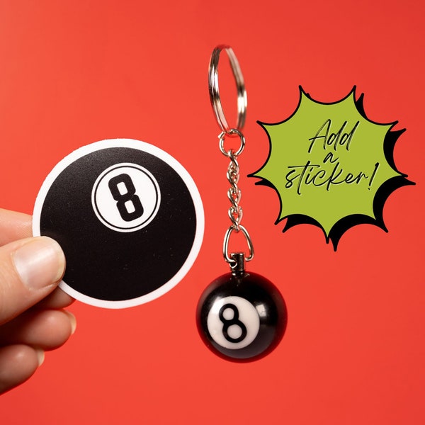 8 Ball Keychain - Charm -Purse Charm - Billiards accessories - magical 8 ball keychain - Realistic Pool ball - accessories -poolball