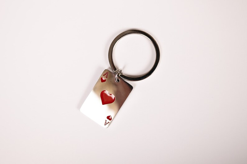 Mini Ace of Hearts Card Keychain Playing Card Charm purse Charm Poker