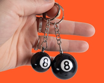 8 Ball Keychain: Billiards Pool Ball Charm