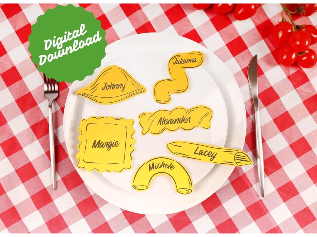 Pasta Name Cards Digital Download-place Card-personalizable-food Decor ...