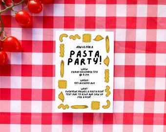 Pasta Party Customizable Invitation - Italian Night - Noodles