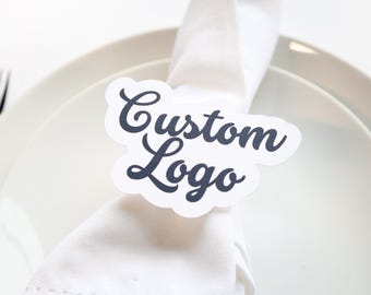 Custom Logo Flat Place Cards: Banquet, Corporate, Bach, Wedding  Birthday Dinner Party Name Tags