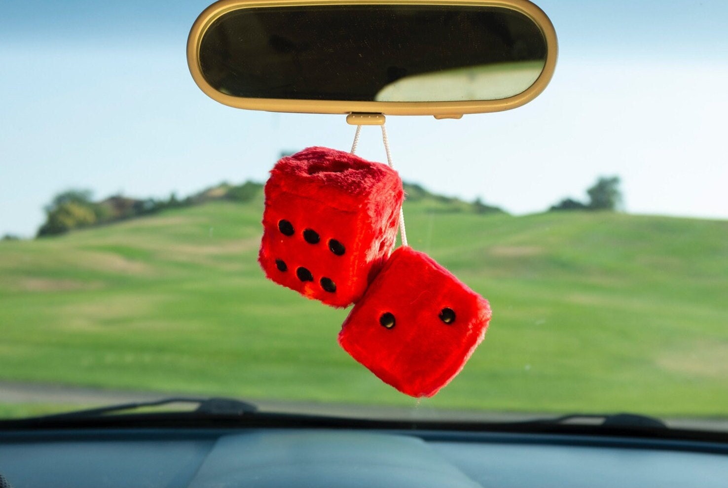 Car Hanging Decor Fuzzy Dice 2ps 