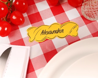 That's Amore-Name Cards-Place cards-Pasta Party-Italian night-noodles-Wedding party-Bachelorette name tags-Dinner Party-Table decor-penne