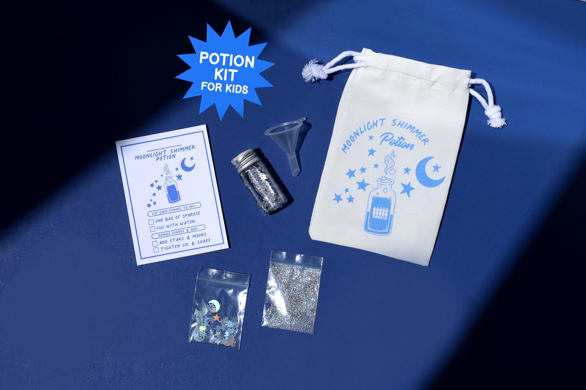 Moonlight Shimmer Potion Kit-Party favor Gift Bag-Rainbow Sparkle-party activity-part activity -birthday-party favors-moon-night-sleepover