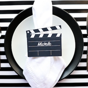 Personalized Movie Clapperboard Place Cards: Hollywood Party Decor