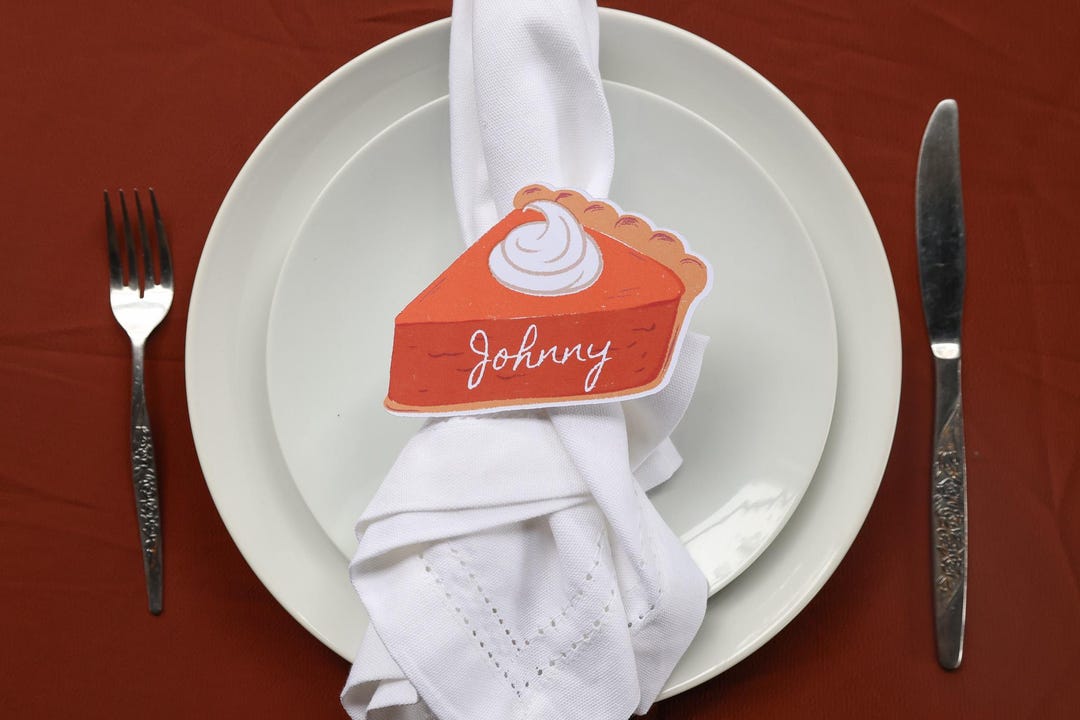 Pumpkin Pie-fall-table Name Cards–personalized Name Table Place ...