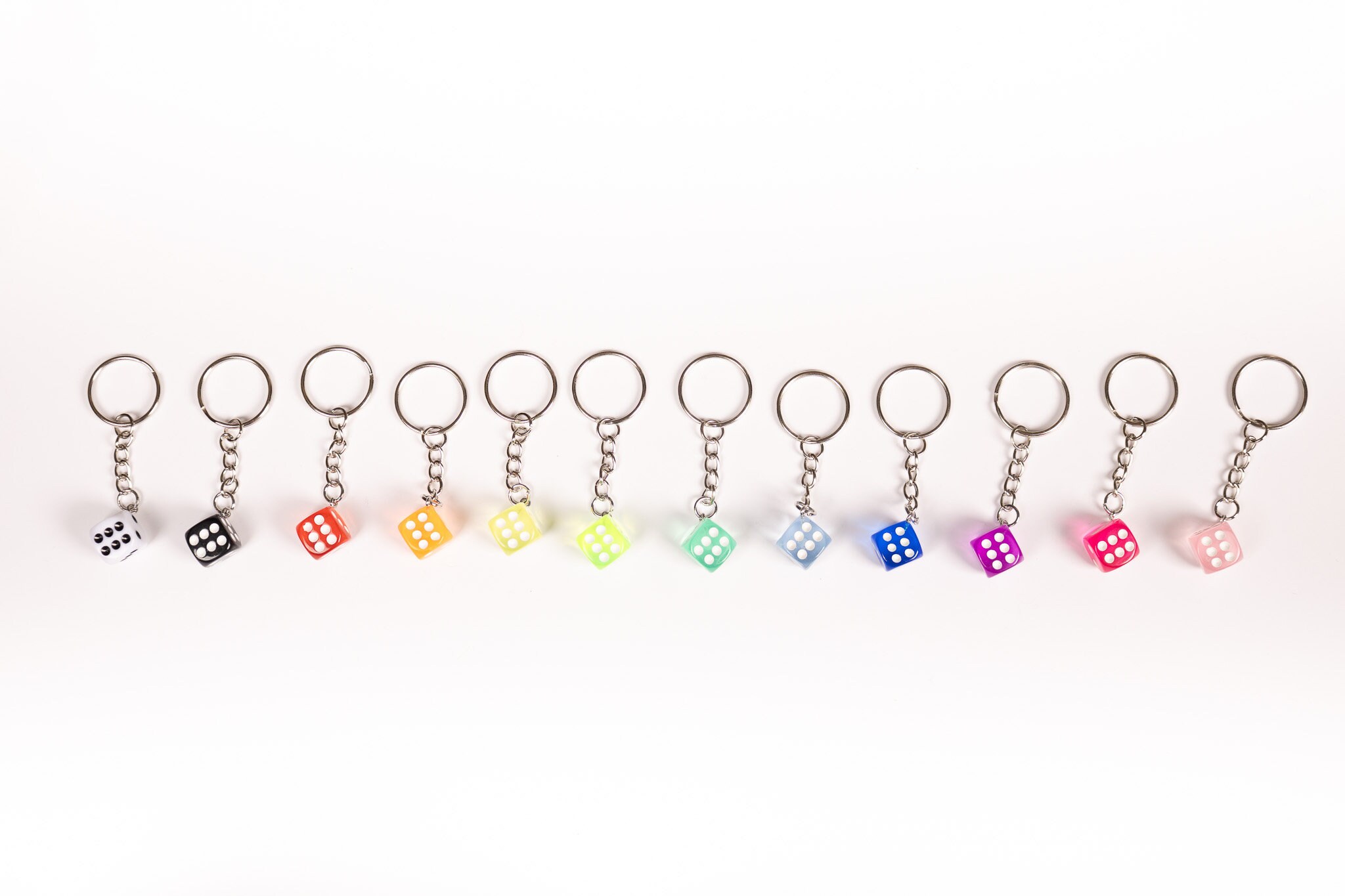 Pick Your Color Dice Keychain- Dice Charm - Translucent dice- Purse Charm - Dice accessories - Lucky Die keychain -Rainbow Dice-Unique gifts