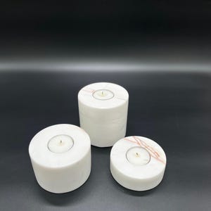 3-Piece Marble Candle Holder | Home Gifts | Gift For Him | Candle Holder Gift | Marble Natural Decorative Candle Holder