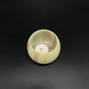 Onyx Stone Marble Candle Holder | Lightweight Translucent Gemstone Candle Holder | Vintage Candle Holder for Home Decoration