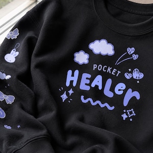 Pocket Healer Crewneck, Kawaii Support Main Sweatshirt
