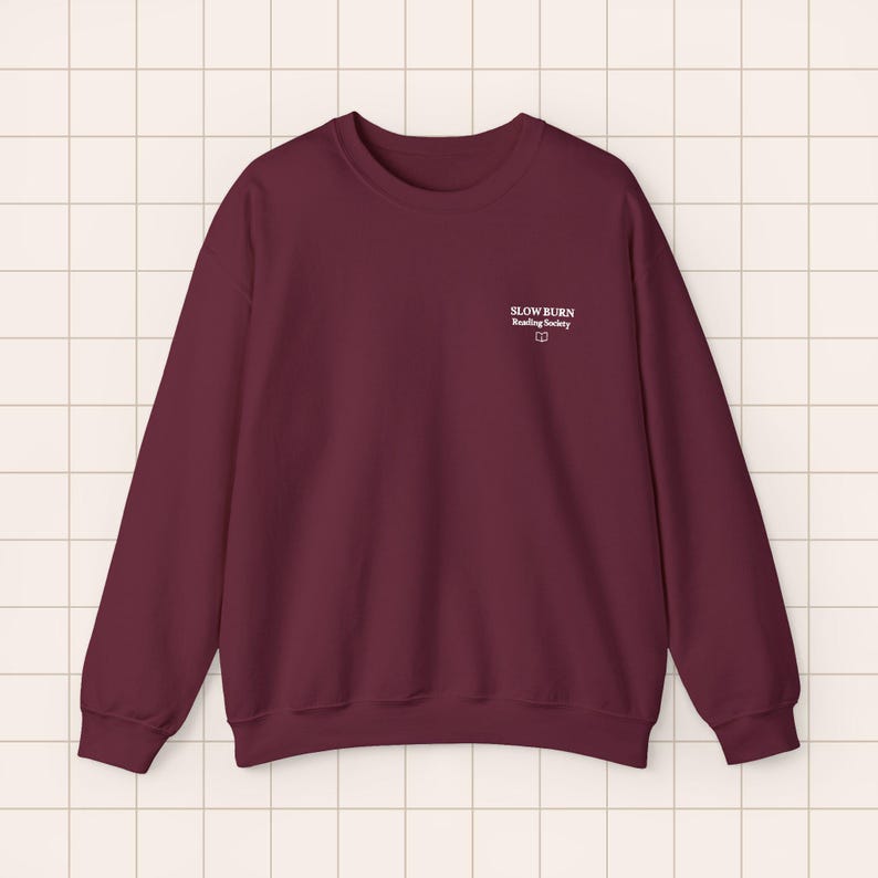 Embroidered Crewneck Sweatshirt | BookTok Reader Literary Society Apparel Maroon