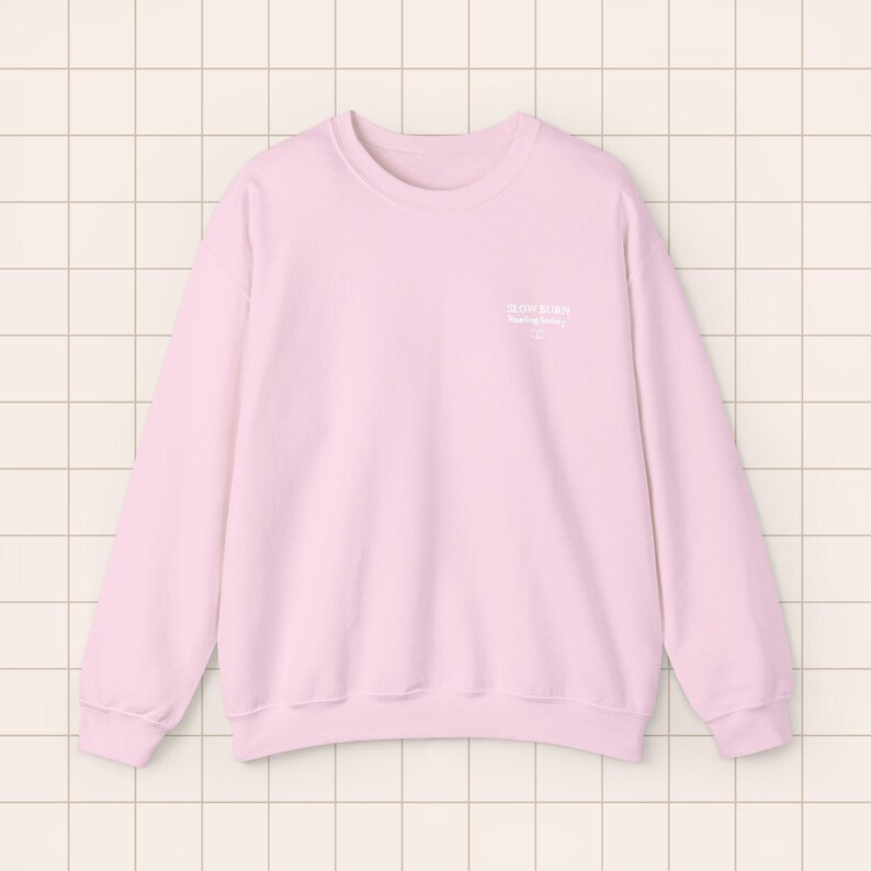 Embroidered Crewneck Sweatshirt | BookTok Reader Literary Society Apparel Light Pink