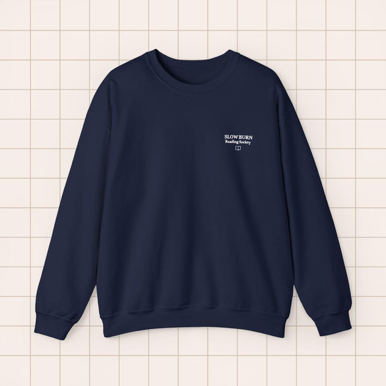 Embroidered Crewneck Sweatshirt | BookTok Reader Literary Society Apparel Navy