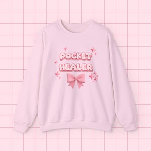 Pocket Healer Gamer Sweater: Cozy Gaming Crewneck for Healers & Support Mains