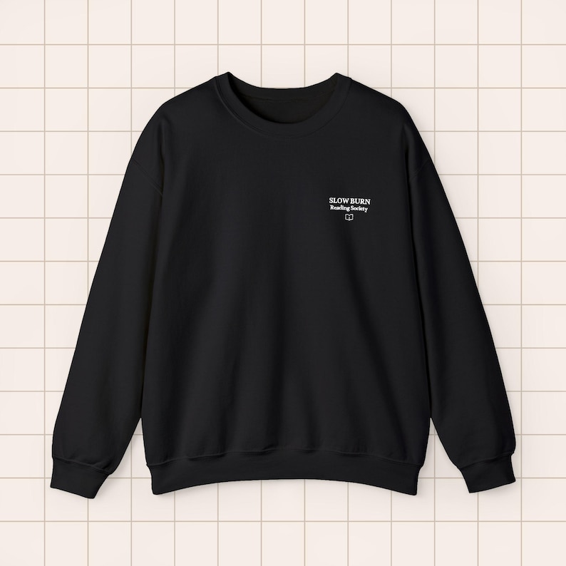 Embroidered Crewneck Sweatshirt | BookTok Reader Literary Society Apparel Black