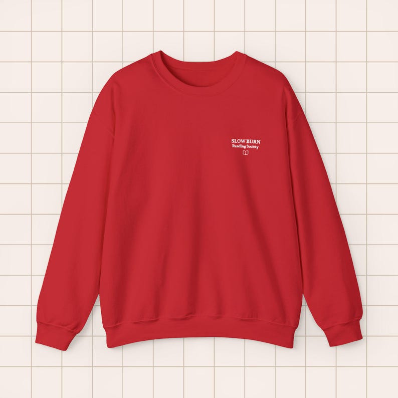 Embroidered Crewneck Sweatshirt | BookTok Reader Literary Society Apparel Red