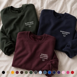 Embroidered Crewneck Sweatshirt | BookTok Reader Literary Society Apparel image 1