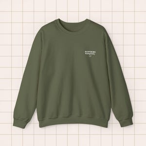 Embroidered Crewneck Sweatshirt | BookTok Reader Literary Society Apparel Military Green