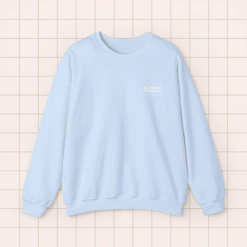 Embroidered Crewneck Sweatshirt | BookTok Reader Literary Society Apparel Light Blue