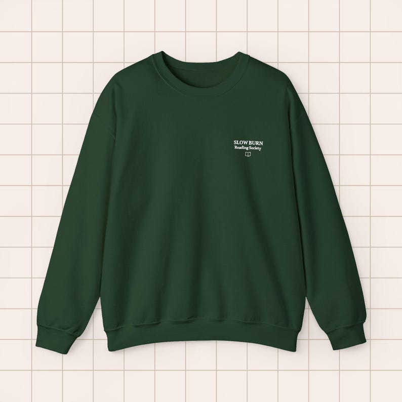 Embroidered Crewneck Sweatshirt | BookTok Reader Literary Society Apparel Forest Green