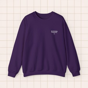 Embroidered Crewneck Sweatshirt | BookTok Reader Literary Society Apparel Purple
