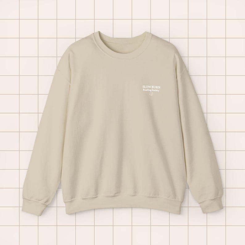 Embroidered Crewneck Sweatshirt | BookTok Reader Literary Society Apparel Sand