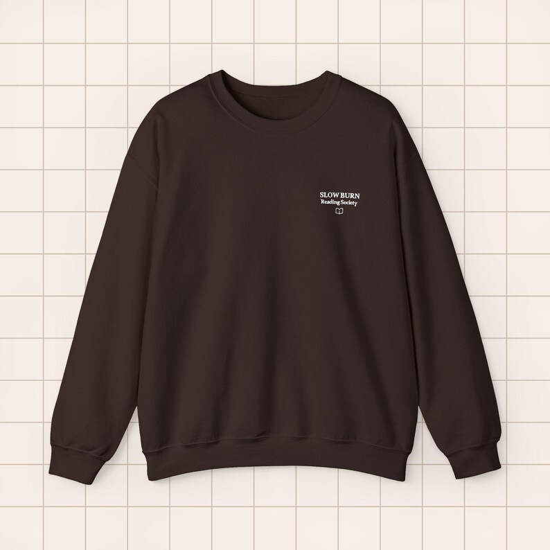Embroidered Crewneck Sweatshirt | BookTok Reader Literary Society Apparel Dark Chocolate