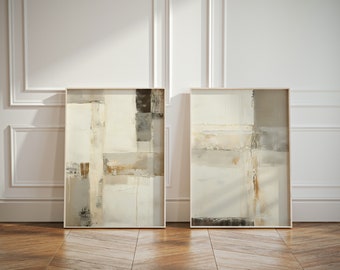 Japandi Abstract Art Prints: Beige Wabi Sabi Decor (Digital Download)