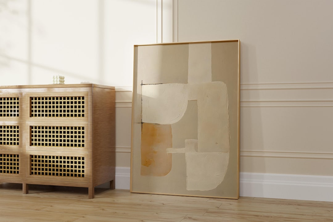 Japandi Abstract Art Print: Beige Textured Wabi Sabi Decor (digital ...