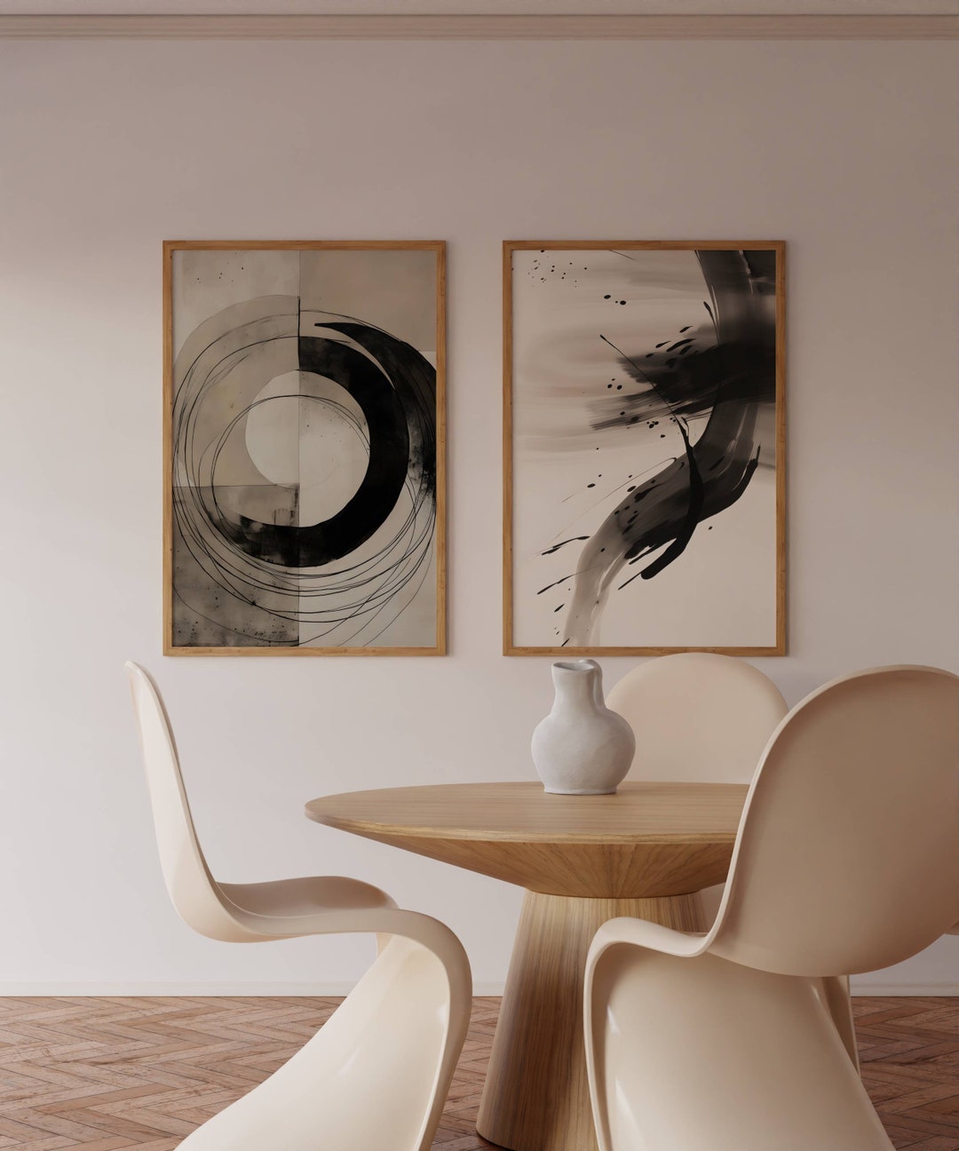 Japandi Art Print Set: Modern Abstract Wabi Sabi Decor (digital ...