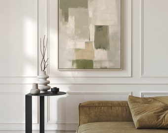 Japandi Abstract Art Print: Sage Green Textured Artwork (Digital Download)
