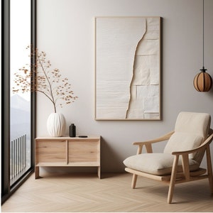 Impression d'art mural Japandi - papier texturé crème blanc neutre oeuvre d'art japonaise abstraite - Wabi Sabi - moderne - Japandi Decor en téléchargement numérique