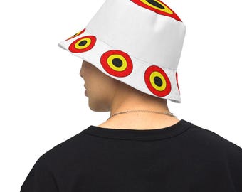 Cappello a secchiello reversibile con effetto spaventoso e deterrente per uccelli