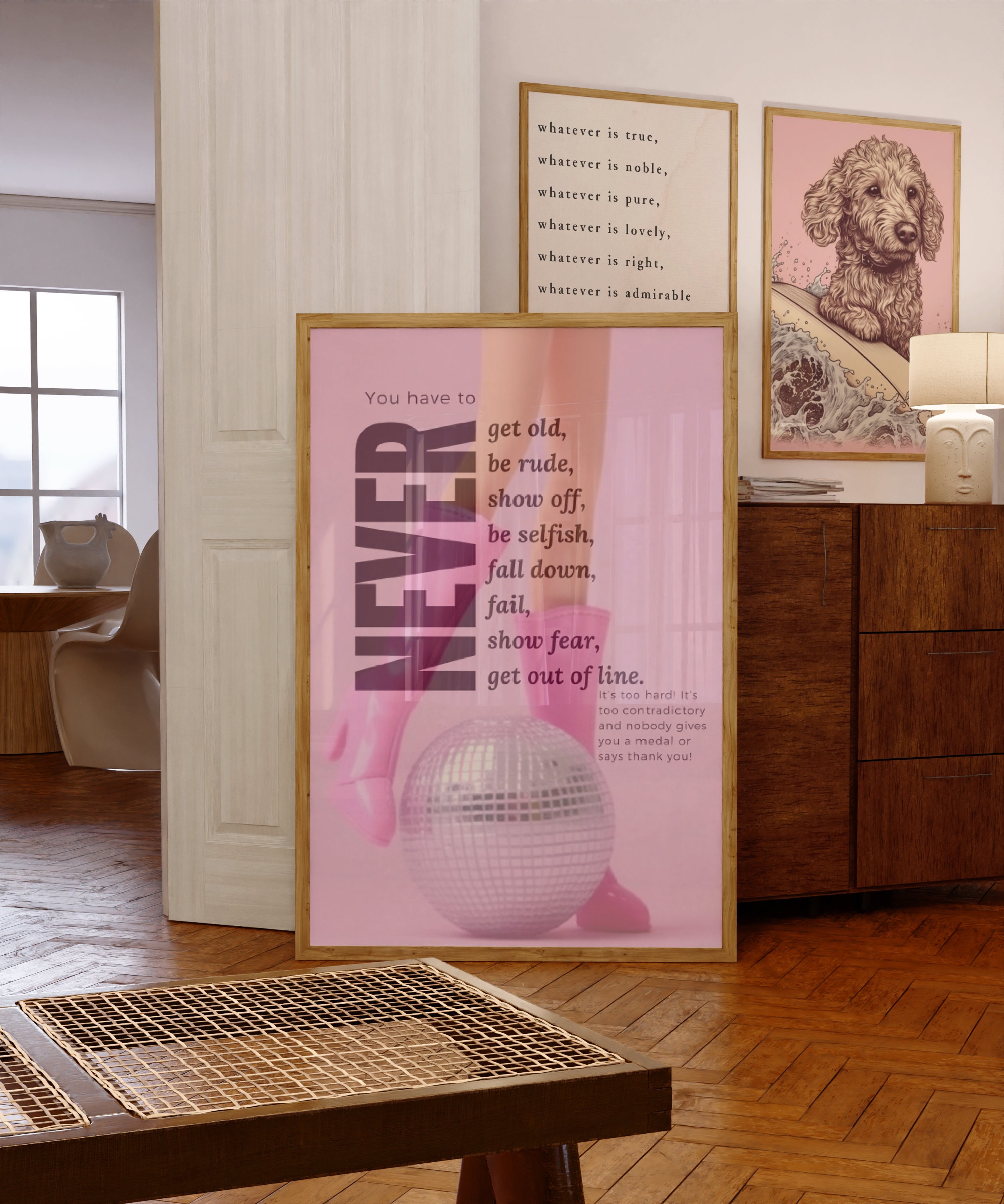 Barbie Movie Gloria’s Monologue Pink Wall Art Poster Motivational