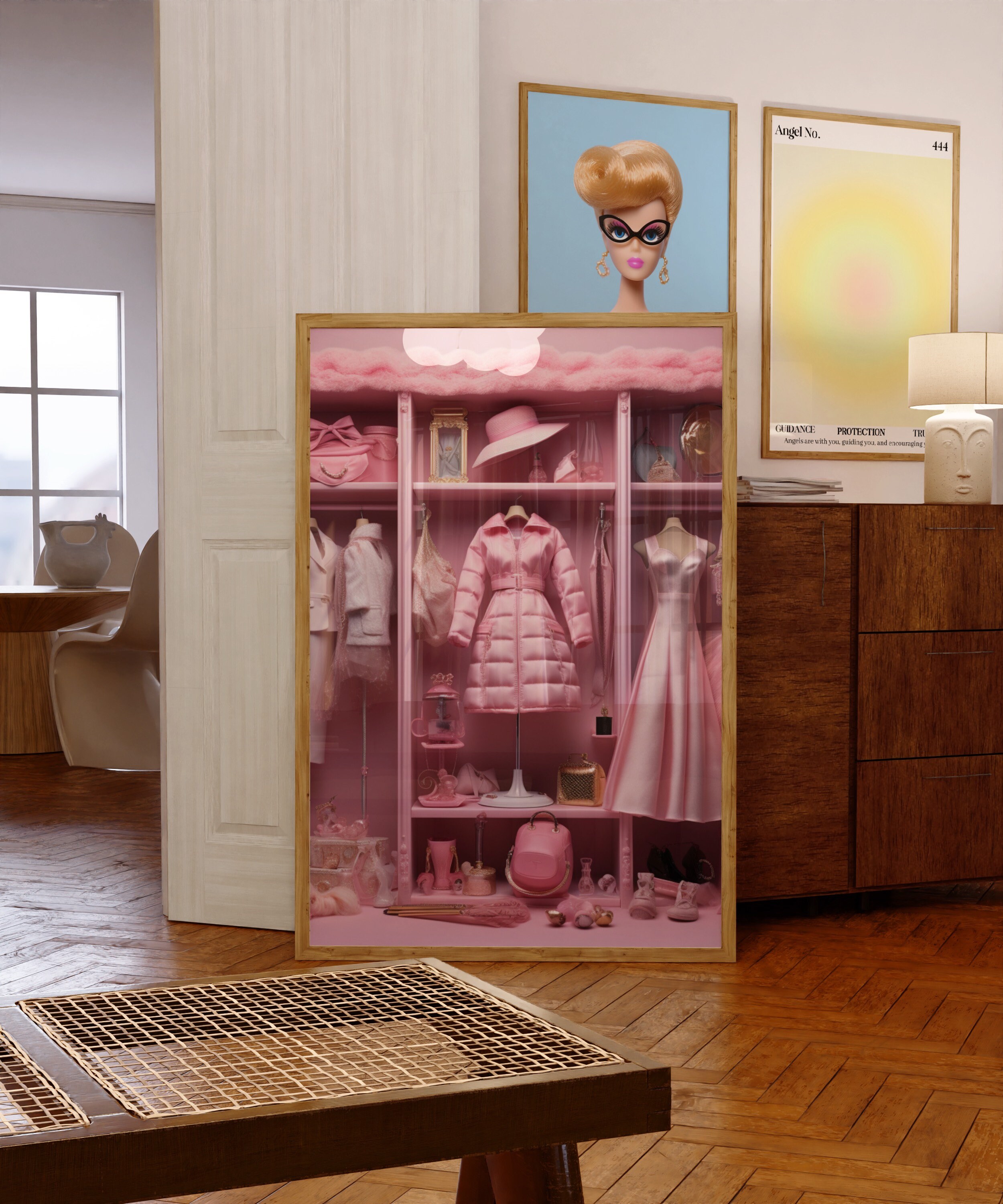 For Barbie Doll Accessories Changeable Wardrobe Closet Storage Cabinet  Finishing Cabinet Fashion Decoration Furniture Girl Toys
