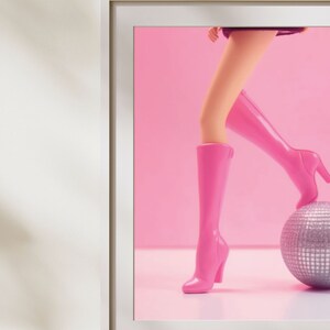 Sparkling Barbie Disco Ball Wall Art Glamorous Artwork for Barbie Enthusiast, Wall Decor