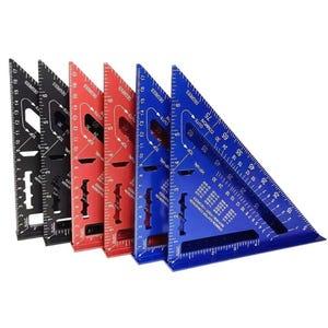 7Inch Triangle Ruler Measurement Tool Aluminum Alloy Carpenter Tools Inch Metric Angle Ruler Speed Square Woodworking Tools