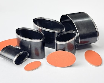 5pcs Elliptical Leather Punch Set – Flower Knife Mold & Cylinder Punch Tools for DIY Leathercraft Cutting and Punching