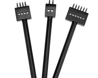 Leather Punching Hole Tool 5mm Pitch 2, 4, 6 Prong  Punch Leathercraft Spacing Hole Craft Round Row Hole Punch